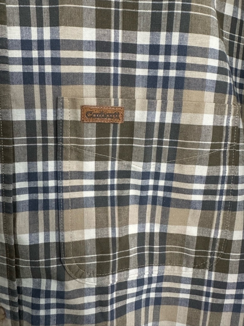 Carhartt Men's Plaid Short Sleeve Button Down Shirt 4XL Blue Workwear USA‎ Made - Picture 2 of 7